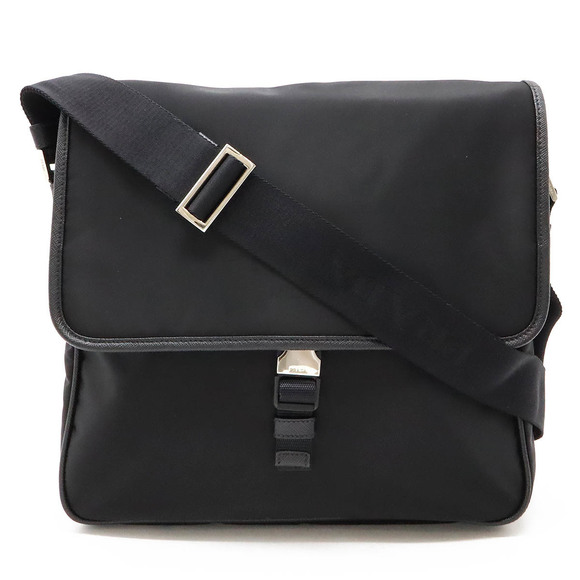 Prada black Bag Shoulder jacquard Black nylon domestic messenger Nero - Picture 1 of 8